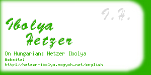 ibolya hetzer business card